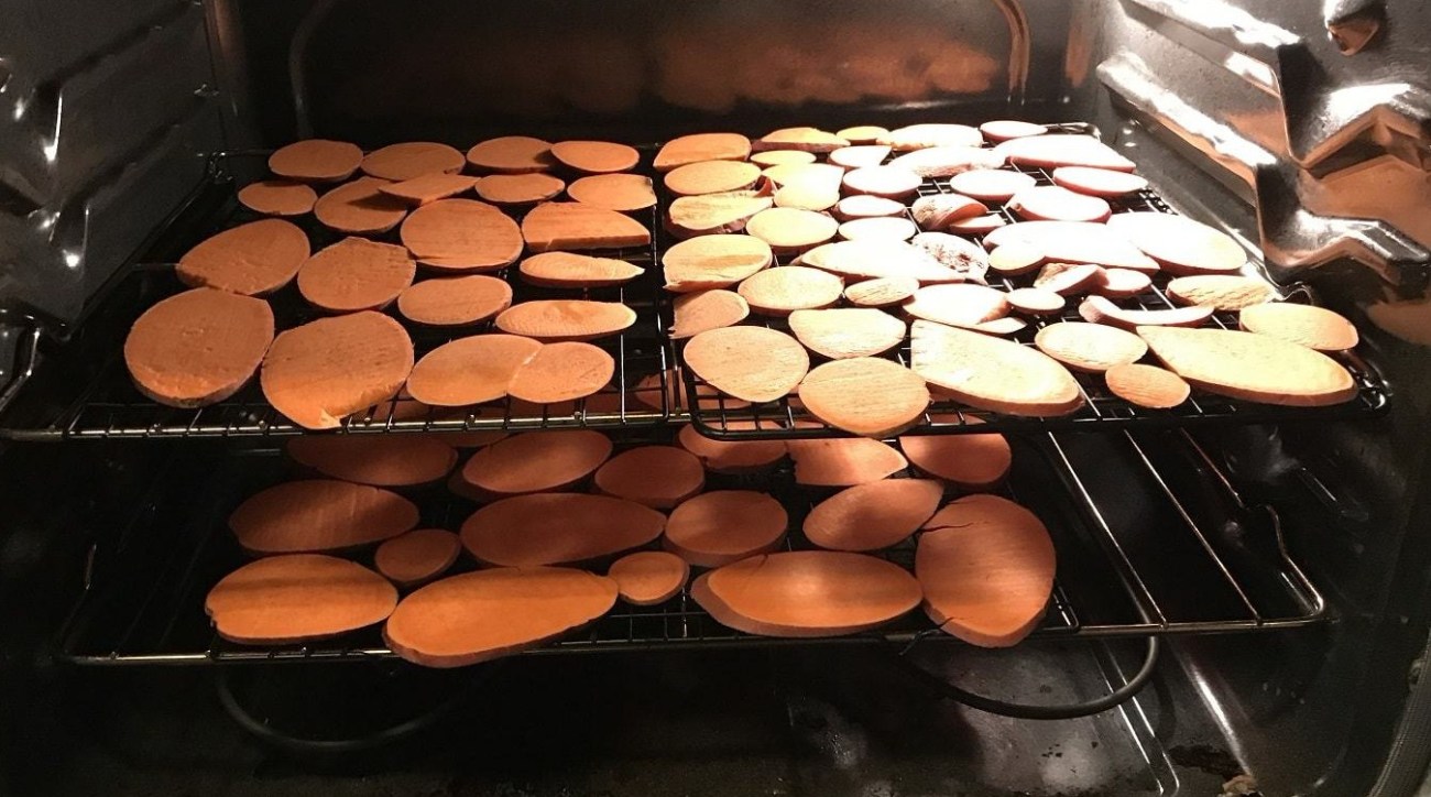 Homemade dog treat yam recipe in the oven